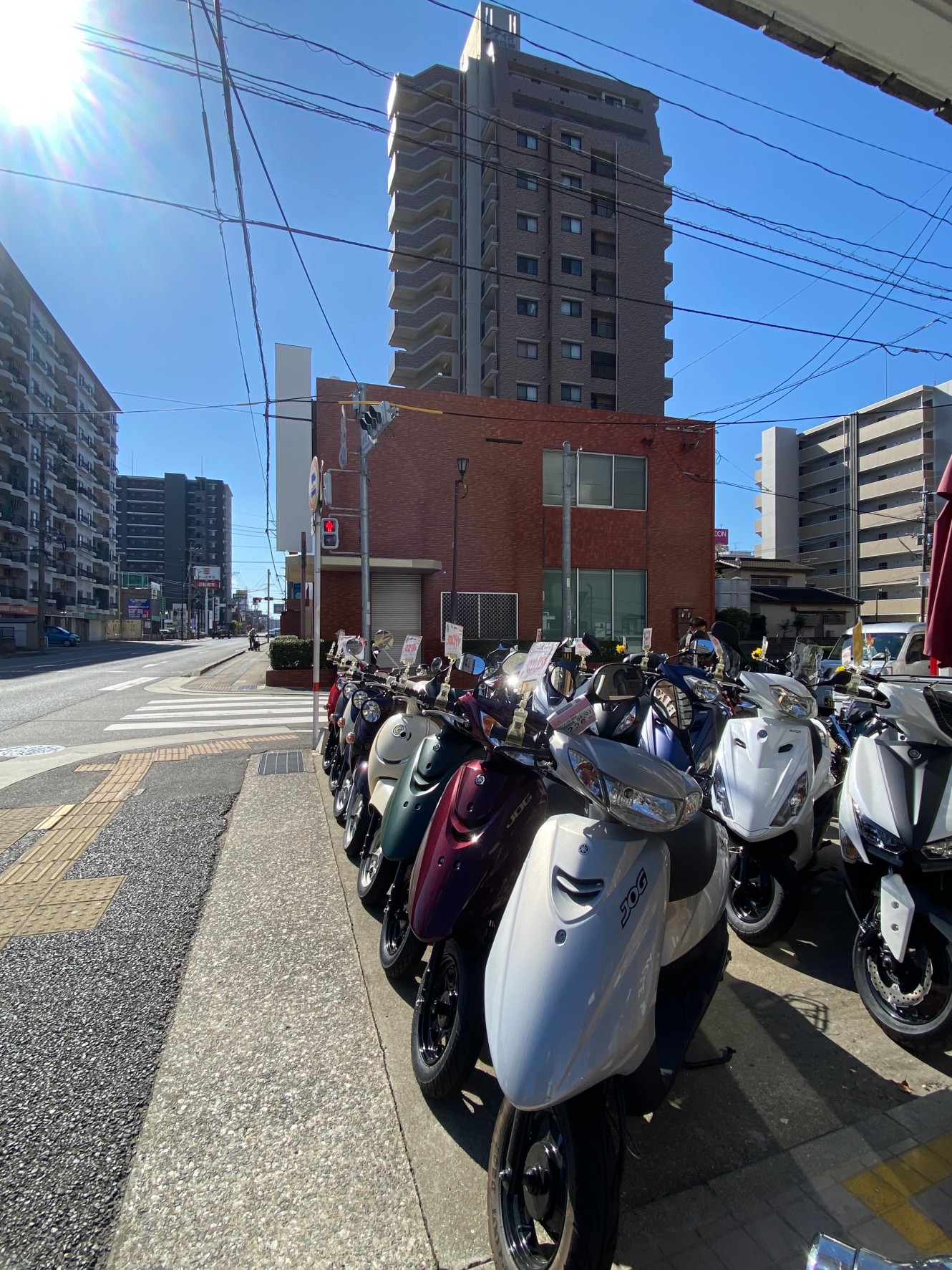 たくさんのバイクが並ぶ